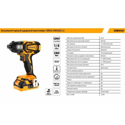 Винтоверь DEKO DKIS20-Li (063-4391) 7