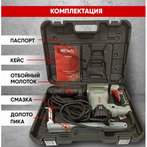 Молоток отбойный Ресанта ОМ-1600М (75/23/2) 2