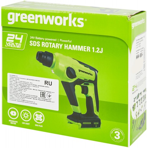 Перфоратор GreenWorks GD24SDS1 (3803107) 6