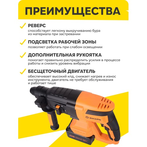 Перфоратор Вихрь АП-20Li/4 (72/3/20) 1