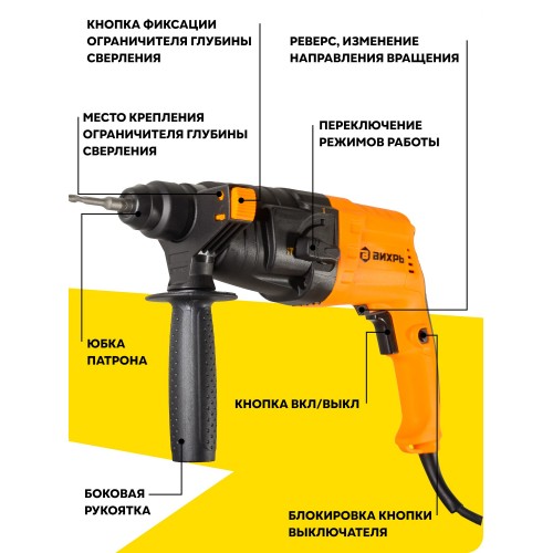 Перфоратор Вихрь П-650к (72/3/5) 5