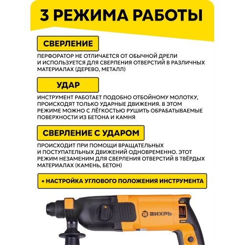 Перфоратор Вихрь П-900к (72/3/2) 3