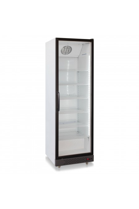 Холодильная витрина Бирюса B660D (стеклянная дверь) (белый/черный фронт) 