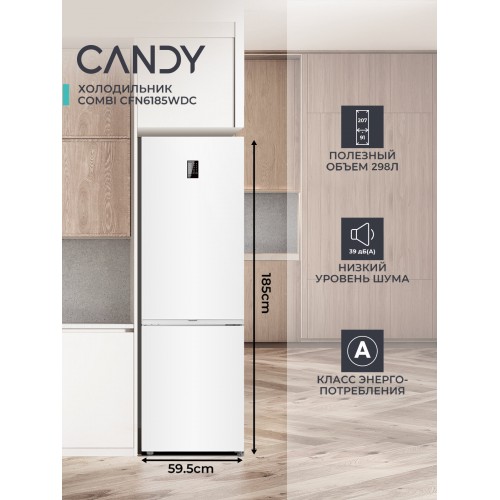 Холодильник Candy CFN6185WDC (белый) 1