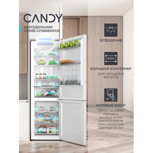 Холодильник Candy CFN6185WDC (белый) 5