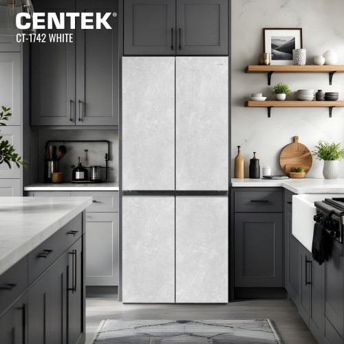 Холодильник Centek CT-1742 White Stone (Side-by-Side) (белый камень) 9