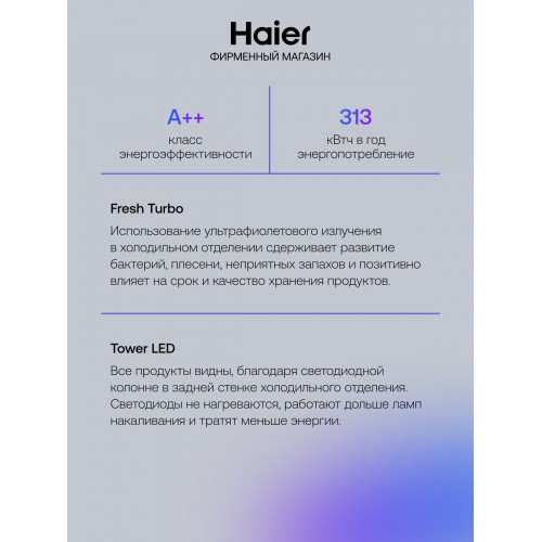 Холодильник Haier A3FE742CGWJRU (белое стекло) 3