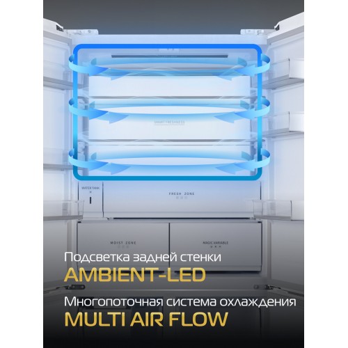 Холодильник Hiberg i-RFQ 705G Y (бежевый) 3