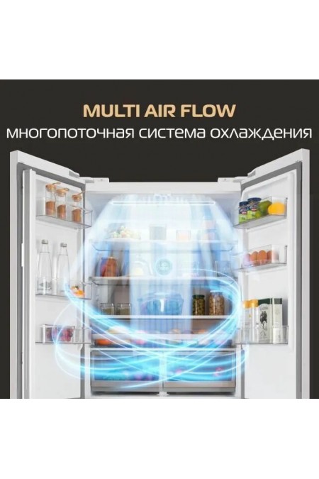 Холодильник Hiberg RFQ-600DX NFYm Inverter (Side-by-Side) (бежевый мрамор) 8