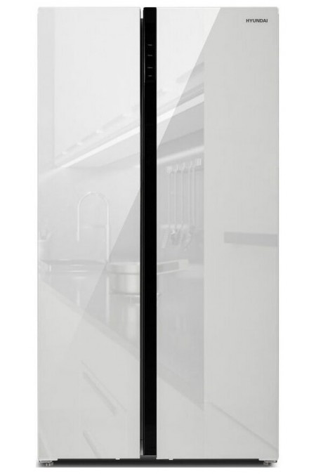 Холодильник Hyundai CS5003F (Side-by-Side) (белое стекло) 
