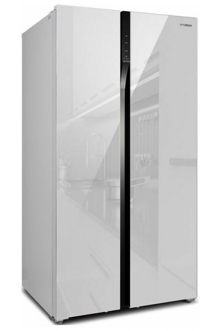 Холодильник Hyundai CS5003F (Side-by-Side) (белое стекло) 3