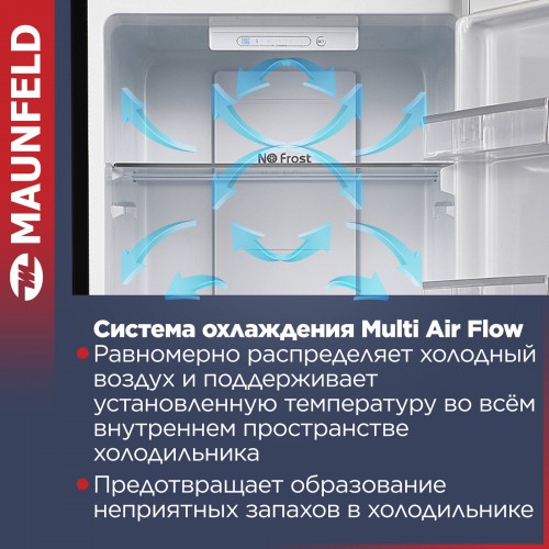 Холодильник Maunfeld MFF186NFRB (черный) 3
