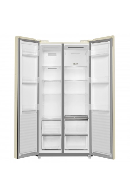 Холодильник Maunfeld MFF191NFBG (Side-by-side) (бежевый) 3