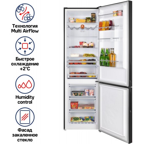 Холодильник MAUNFELD MFF200NFB (черный) 9