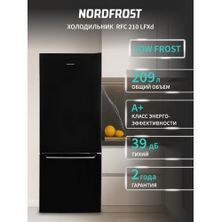 Холодильник NordFrost RFC 210 LFXd (черный)