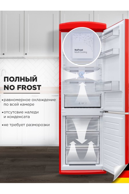 Холодильник Schaub Lorenz SLU S339R3 (красный) 1