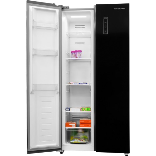 Холодильник Schaub Lorenz SLU S473GY4EI (Side by Side) (черное стекло) 3