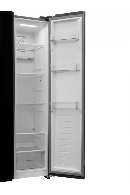 Холодильник Schaub Lorenz SLU S473GY4EI (Side by Side) (черное стекло) 7