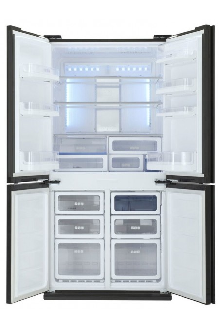 Холодильник Sharp SJFS97VBK (Side-by-Side) (черное стекло) 1