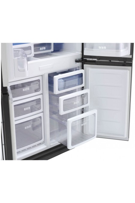 Холодильник Sharp SJFS97VBK (Side-by-Side) (черное стекло) 2