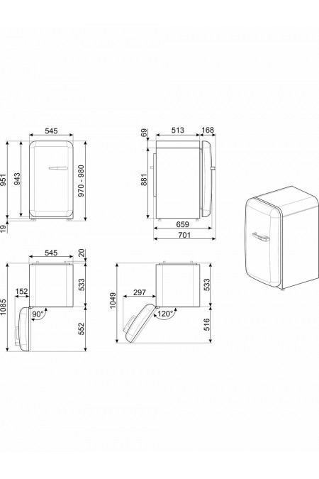 Холодильник Smeg FAB10LBL6 (черный) 7