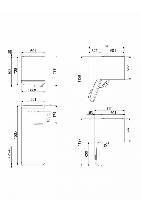 Холодильник Smeg FAB28LBL6 (черный) 2