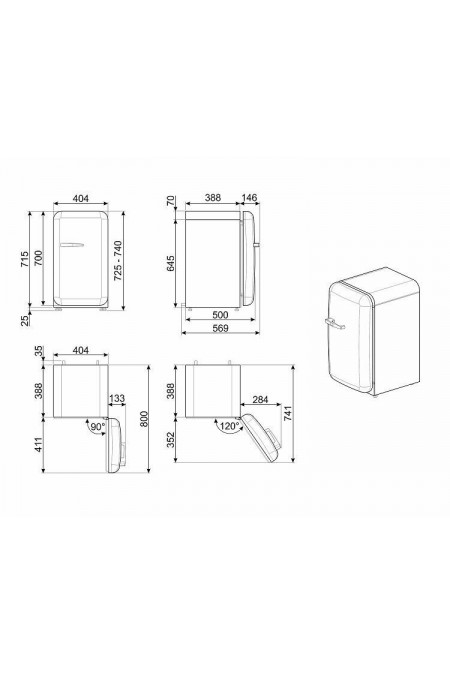Холодильник Smeg FAB5RCR6 (кремовый) 1