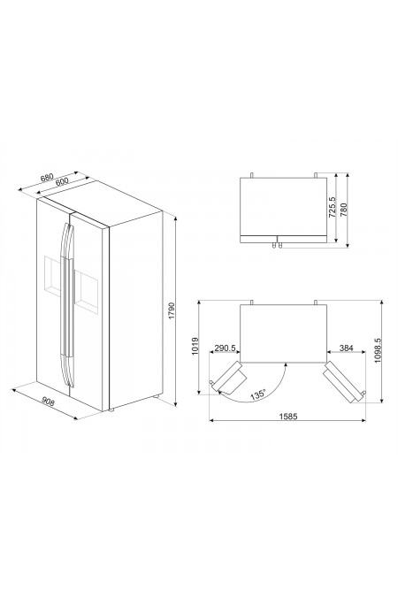 Холодильник Smeg SBS63XDE (Side-by-Side) (серебристый) 1