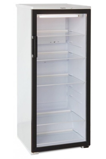 Холодильный шкаф Бирюса B290 (стеклянная дверь) (белый/черный фронт) 