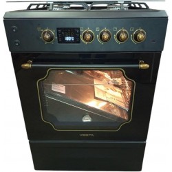 Комбинированная плита Vesta Valencia VGE 6042.1245678 Retro CHU (черный матовый)