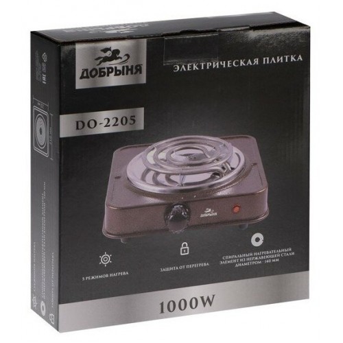 Электрическая плита Добрыня DO-2205 (черный) 9