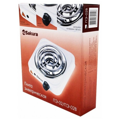 Электрическая плита Sakura ПЭ-02В (черный) 2