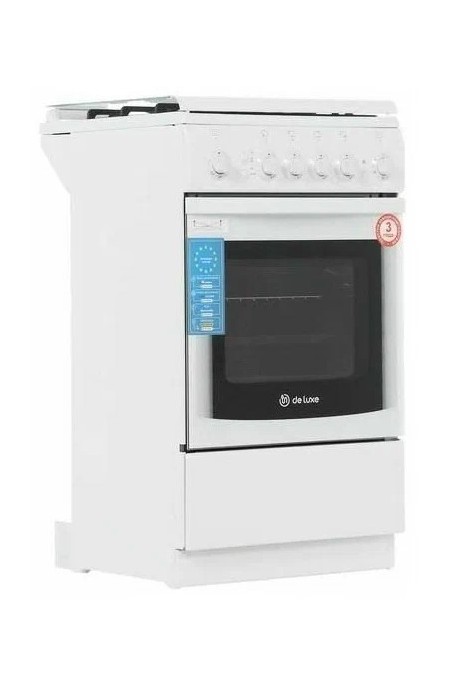 Газовая плита De Luxe 5040.41г (кр) Ч/Р (белый) 1