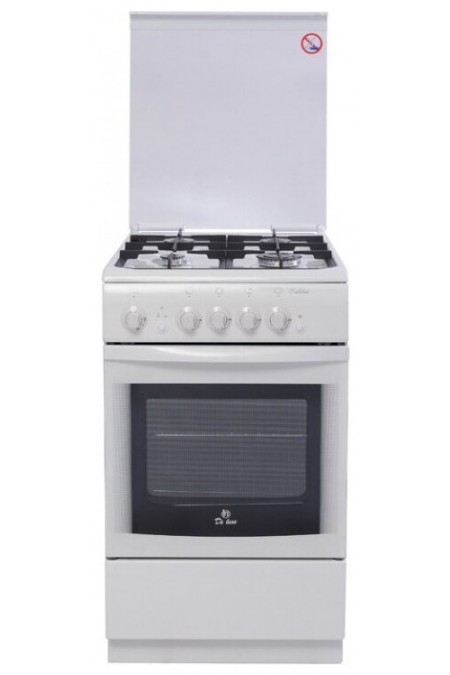 Газовая плита De Luxe 506040.04Г (кр) Ч/Р (белый) 