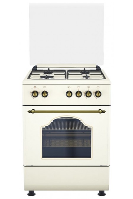 Газовая плита De Luxe 606040.24г 006 (кр) Ч/Р Retro (бежевый) 