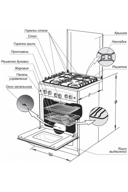 Газовая плита Gefest 6100-02 0003 (коричневый) 4