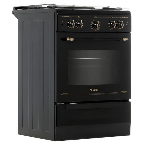 Газовая плита Gefest 6100-02 0187 (черный с рисунком ретро) 6