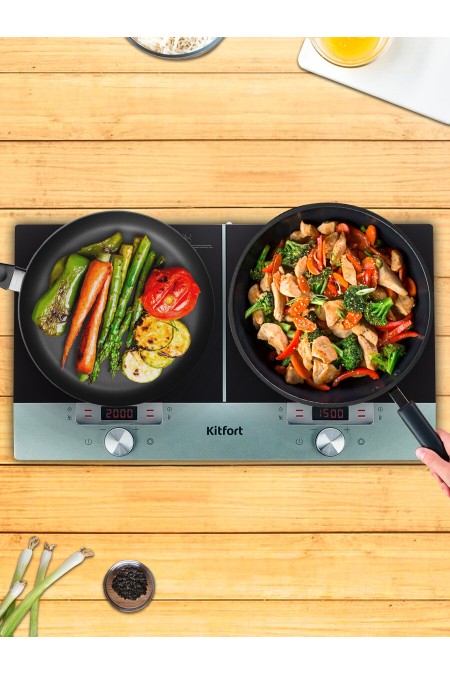 Индукционная плита Kitfort КТ-155 (серебристый/черный) 2