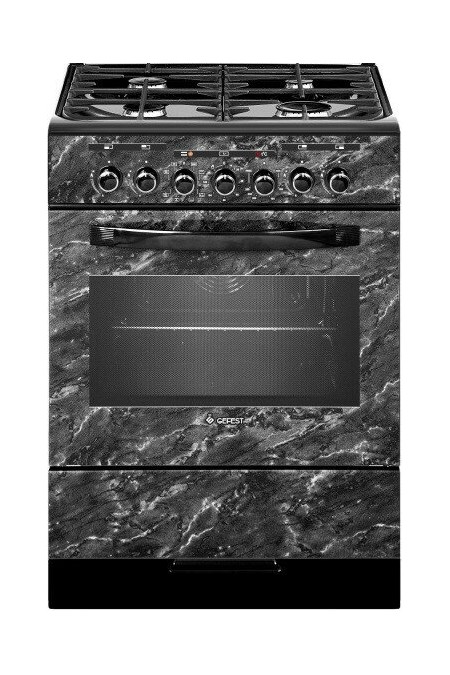 Комбинированная плита Gefest 6302-03 0053 (черный с рисунком мрамор) 2