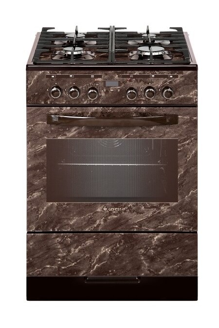 Комбинированная плита Gefest 6502-04 0054 (коричневый с рисунком мрамор) 