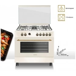 Комбинированная плита NordFrost GE 9062 YR (бежевый)