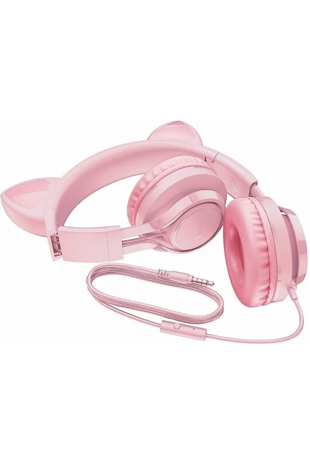 Компьютерная гарнитура Hoco W36 Cat (розовый) 1