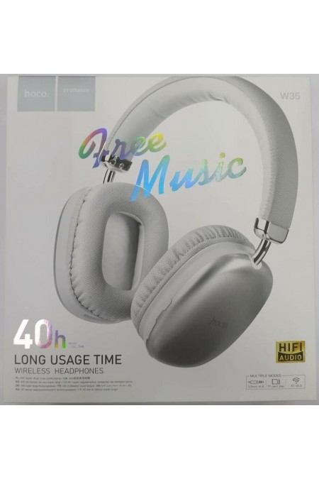 Беспроводные наушники Hoco W35 Free Music (серебристый) 10