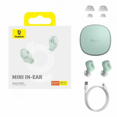 Беспроводные наушники Baseus Bowie WM01 True Wireless Earphones (зеленый) 8