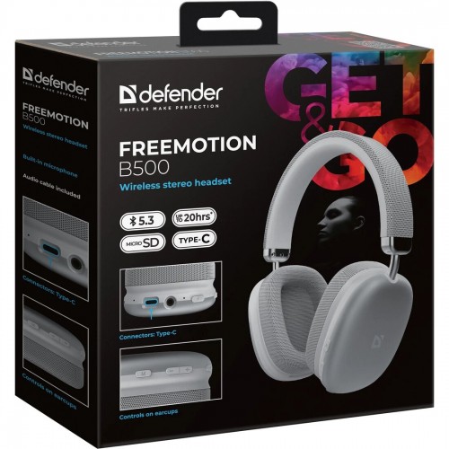Беспроводные наушники Defender FreeMotion B500 (63503) (серебристый) 5
