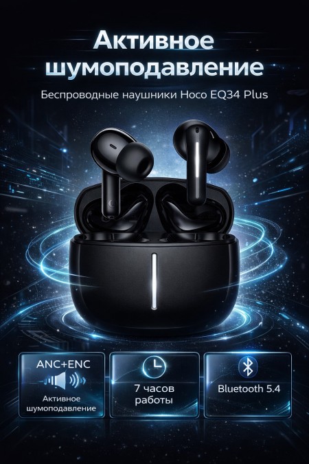 Беспроводные наушники HOCO EQ34 Plus Rima (черный) 