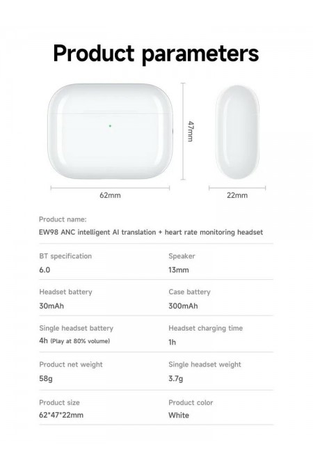 Беспроводные наушники Hoco EW98 (белый) 7