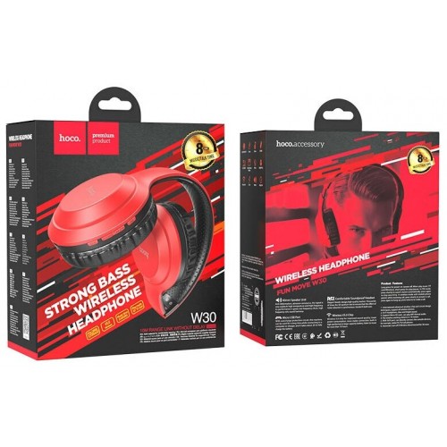 Беспроводные наушники Hoco W30 Fun move (красный/черный) 7