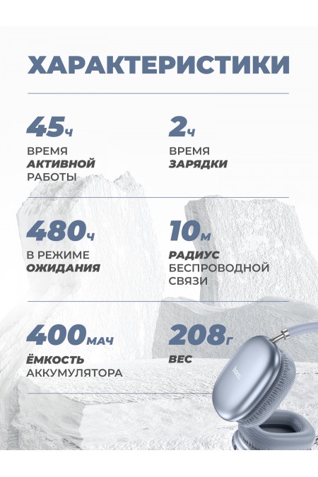 Беспроводные наушники Hoco W35 Air (синий) 3