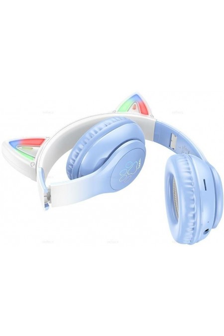 Беспроводные наушники Hoco W42 Cat (голубой/белый) 1